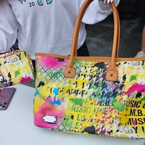 L.A.M.B. Y2K Purse & Wallet Gwen Stefani Williamsfield Graffiti Satchel Handbag